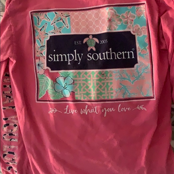 Simply Southern Tops - pink simply southern long sleeve tee